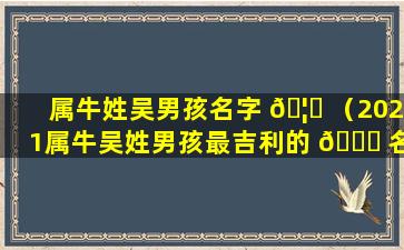 属牛姓吴男孩名字 🦆 （2021属牛吴姓男孩最吉利的 🐘 名字）